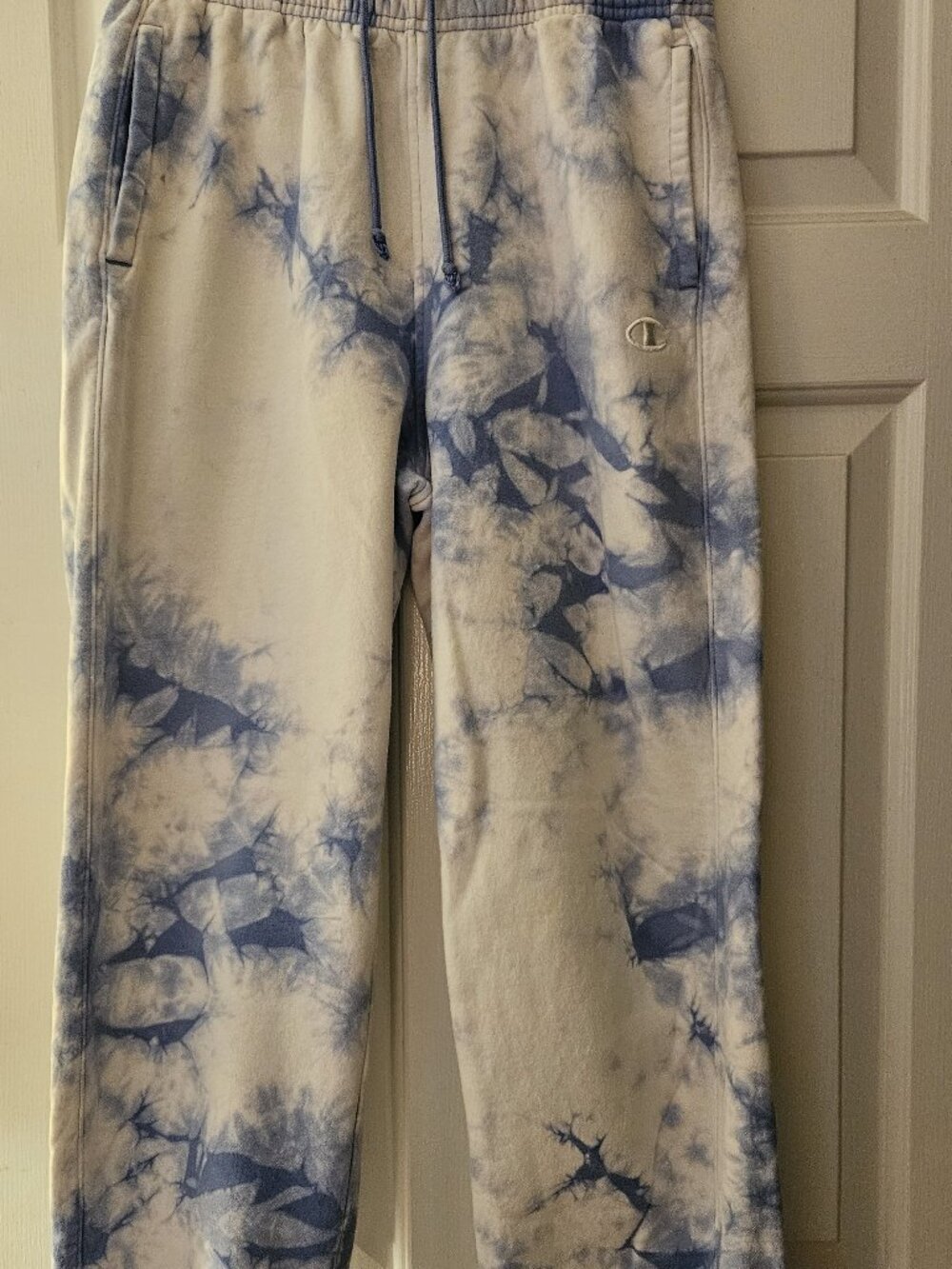 Champion blue/white tye die sweatpants